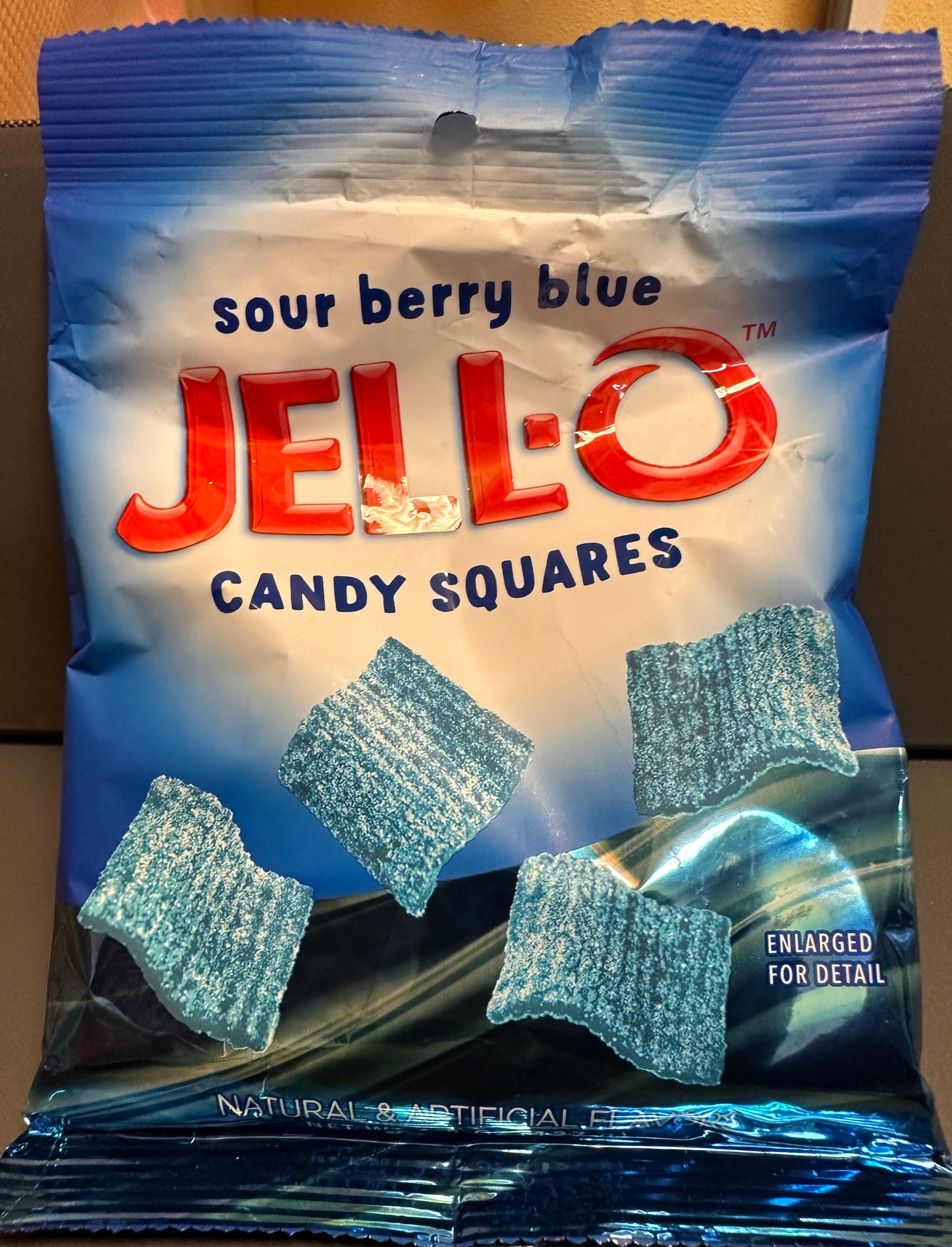 Jell-O Sour Berry Blue candy Square