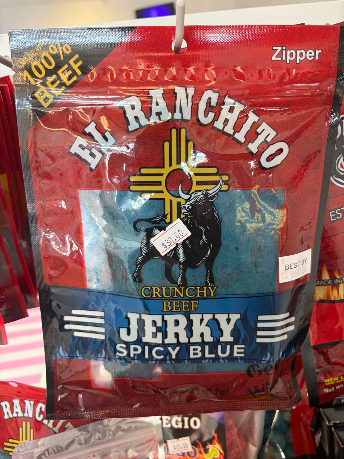 El Ranchito Crunchy Beef Jerky Spicy Blue