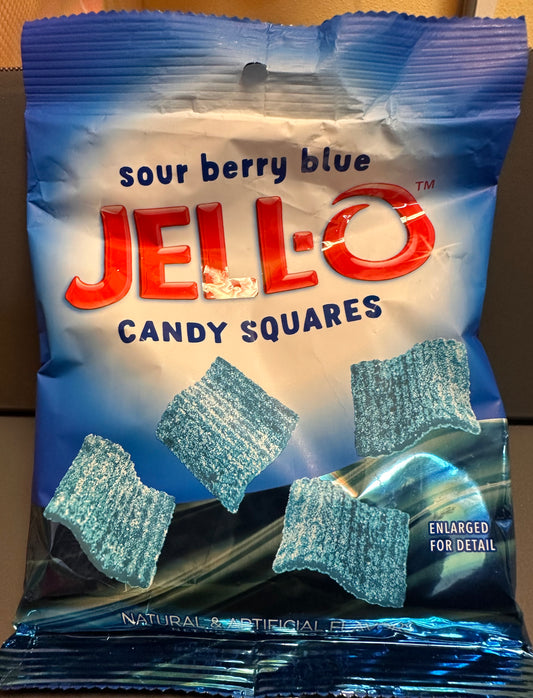 Jell-O Sour Berry Blue candy Square