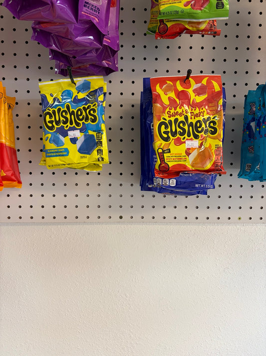 Gushers Blueberry Grape and Sweet Fiery Hot Mango candy